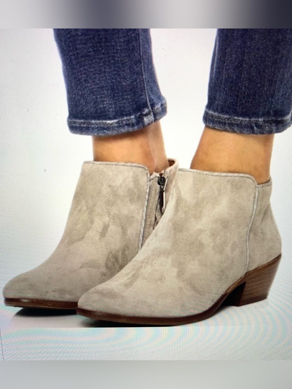 Women's Sam Edelman Petty Chelsea Putty Suede Ankle Boots Shoes Booties 8 1/2